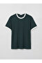 Green Crew Neck Ribbed Men's T-Shirt - 5