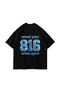 816 Urban Spirit Printed Oversize Unisex Black Tshirt