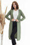 Women's Green Long Knitwear Cardigan - 3