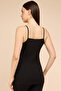 Women's Black Lace Trim Ribbed Camisole - 4