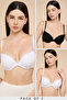 Women's White 2 Pack Double Push Up Bras