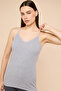 Women's Gray Lace Trim Ribbed Camisole - 4