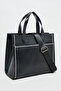 Women's Black Solid Tote Bag - 3