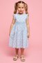 Girl's Blue Floral Print Sleeveless Fit & Flare Dress with Round Neck - 4