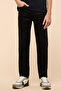 Boy's Black Solid Jeans with Button Closure