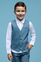 Boy's Multicolor Solid Shirt with Waistcoat