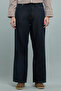 Women's Dark blue Faded Wide Leg Jeans with Button Closure