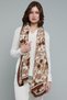 Women's Brown Patterned Scarf, 180X85cm - 3