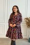 V-Neck Ruffled Flannel Dress - 5
