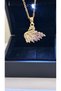 Gold Two-Tone Swan Stone Necklace (Valentine's Day Necklace with Lighted Box)