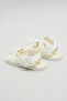 Girl's Cream Embellished Ankle Loop Flat Sandals - 3
