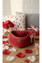 Special for Valentine's Day, Combed Cotton Yarn Hand Knitted Romantic Gift Red Heart Basket - Decorative Organizer - 5