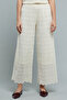 Women's Cream Lace Wide Leg Pants with Elastic Waist