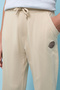 Boy's Beige Print Detail Joggers with Drawstring Waist - 5