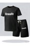Unisex Crossfit Printed Shorts Tshirt 2-Piece Top and Bottom Set