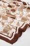 Women's Brown Patterned Scarf, 180X85cm - 2