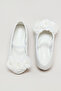 Girl's Cream 3D Flower Mary Jane Shoes - 4
