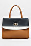 Women's BROWN Color Block Tote Bag