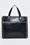 Women's Black Solid Tote Bag