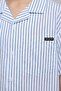 Boy's Blue Striped Shirt with Revere Collar and Short Sleeves - 5