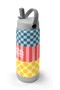Multi-Colored Checkered Polka Dot Patterned Folding Spout Steel Thermos 650 ml 38304 - 2