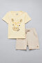 Boy's Yellow Embroidered T-Shirt and Shorts Set