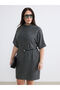 Gray High Collar Dress - 2
