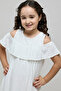 Girl's Cream Schiffli Clothing Set - 4