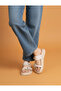 Ecru Patent Leather Double-Strapped Comfortable Women's Slippers - 2