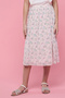 Girl's Cream Embroidered Top & Printed Skirt Set - 5