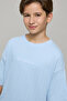 Boy's Blue Embroidered T-Shirt with Crew Neck and Short Sleeves - 3