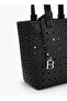 Laser Cut Tote Double Handle Bag With Fb Hanging Charm - 5