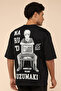 Men's Black Typography Print T-Shirt with Crew Neck and Short Sleeves - 3