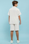 Boy's Gray Striped Shirt and Shorts Set - 4