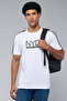 Men's White Typography Print T-Shirt with Crew Neck and Short Sleeves - 3