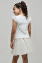Girl's Cream Embroidered Top and Skirt Set - 3