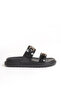 Black Patent Leather Double-Strapped Comfortable Women's Slippers - 4