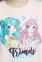 Girl's Pink Printed T-Shirt with Crew Neck and Short Sleeves - 5