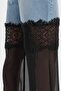 Women's Lace and Chiffon Fabric Detailed Design Palazzo Jeans - 6