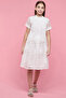 Girl's Cream Laced Top & Skirt Set