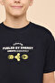 Boy's Dark blue Printed T-Shirt with Crew Neck and Short Sleeves - 4
