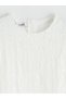 Ecru Crew Neck Dress with Scallop Detail for Girls from Güli̇s Gi̇yi̇m - 2