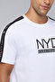 Men's White Typography Print T-Shirt with Crew Neck and Short Sleeves - 5