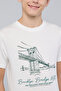 Boy's Cream Printed T-Shirt with Crew Neck and Short Sleeves - 5