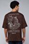 Men's Brown Printed T-Shirt with Crew Neck and Short Sleeves - 4