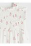 Xside Pink Square Neck Floral Waist Fitted Dress - 5