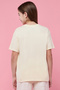 Girl's Yellow Printed T-Shirt with Crew Neck and Short Sleeves - 3