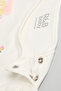 Girl's Cream Printed Clothing Set with Headband - 5