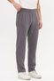 Dark Gray Premium Men's Winter Sweatpants with Lamb-Like Look, Zipper Pocket, Lace-Up Elastic Waist