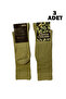 Cotton Long Police Soldier Socks Khaki Black Knee-High 3-Pack